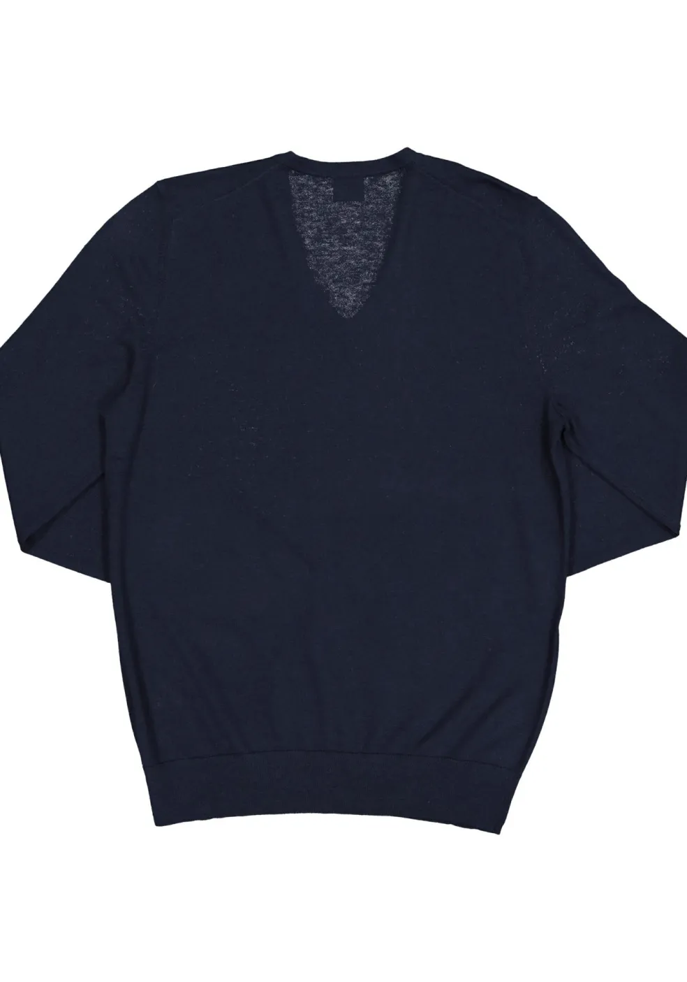 OLYMP Level 5 body fit trui wol met zijde, V-hals, marine blauw