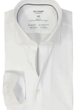 OLYMP Level 5 24/Seven body fit overhemd, wit tricot
