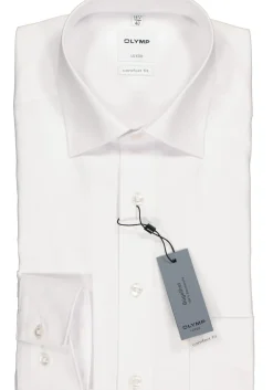 OLYMP Luxor comfort fit overhemd, wit twill