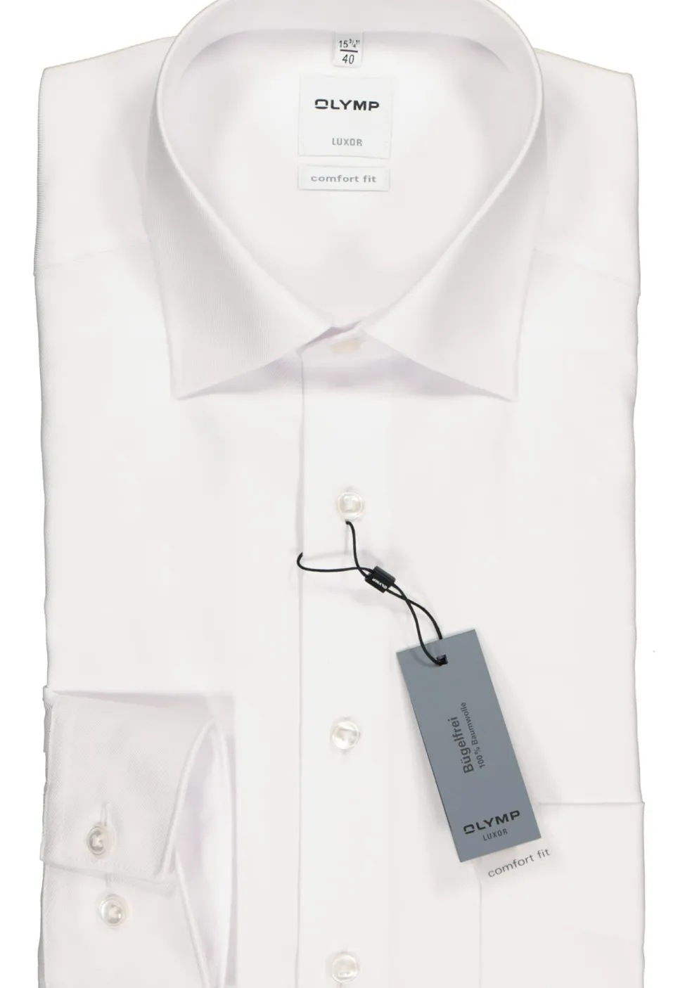OLYMP Luxor comfort fit overhemd, wit twill