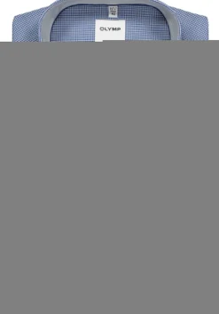 OLYMP Luxor comfort fit overhemd, donkerblauw met wit geruit (contrast)