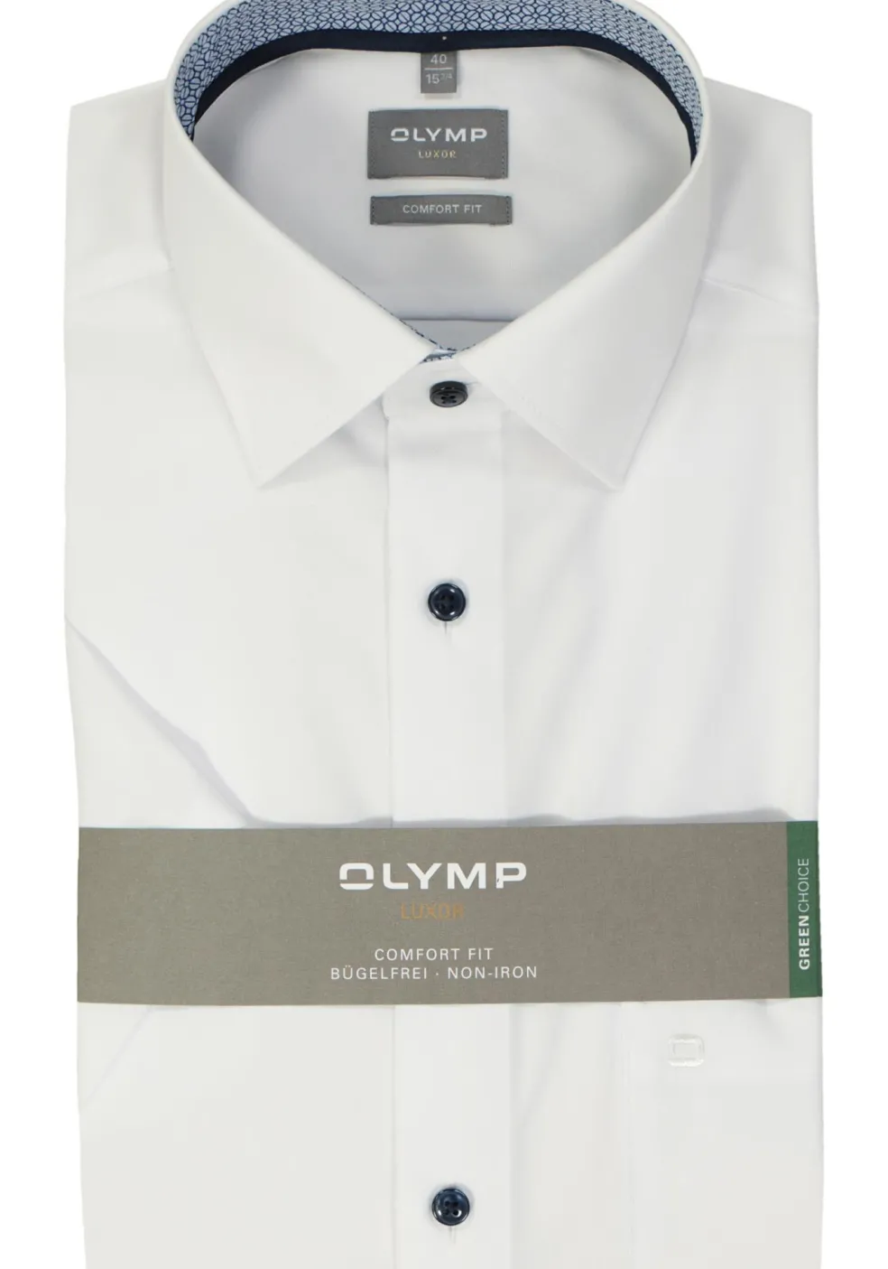 OLYMP Luxor comfort fit overhemd, korte mouw, popeline, wit
