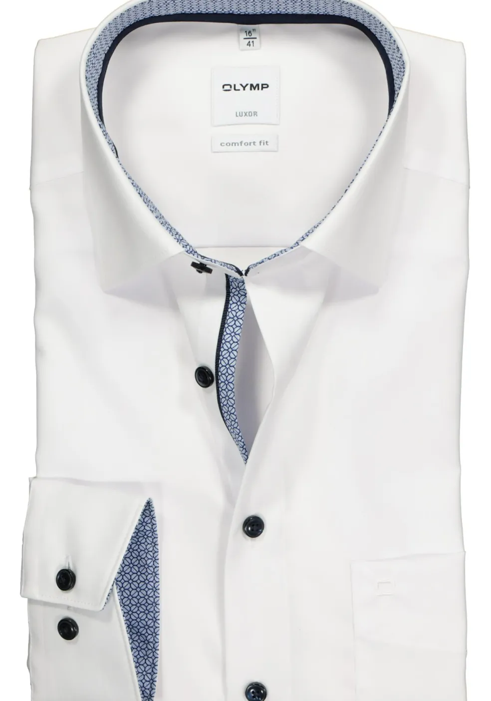 OLYMP Luxor comfort fit overhemd, wit (contrast)