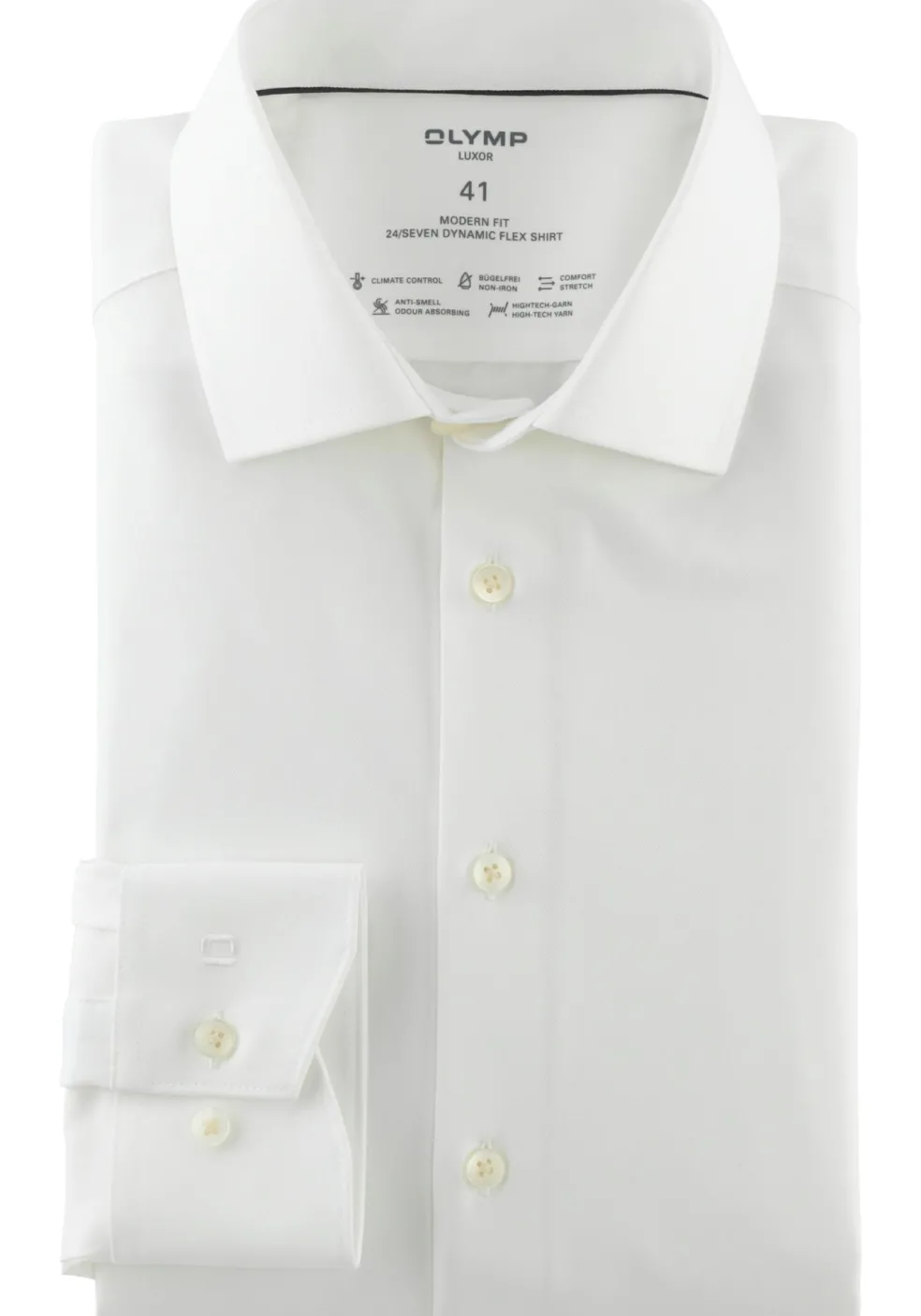 OLYMP Luxor 24/7 modern fit overhemd, twill, lichtbeige
