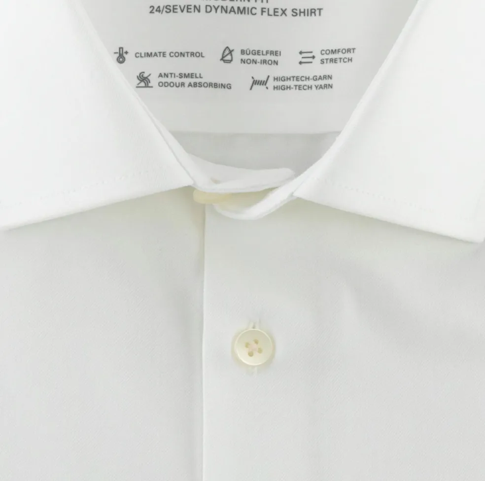 OLYMP Luxor 24/7 modern fit overhemd, twill, lichtbeige