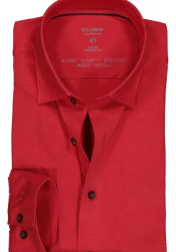 OLYMP Luxor modern fit overhemd 24/7, rood tricot
