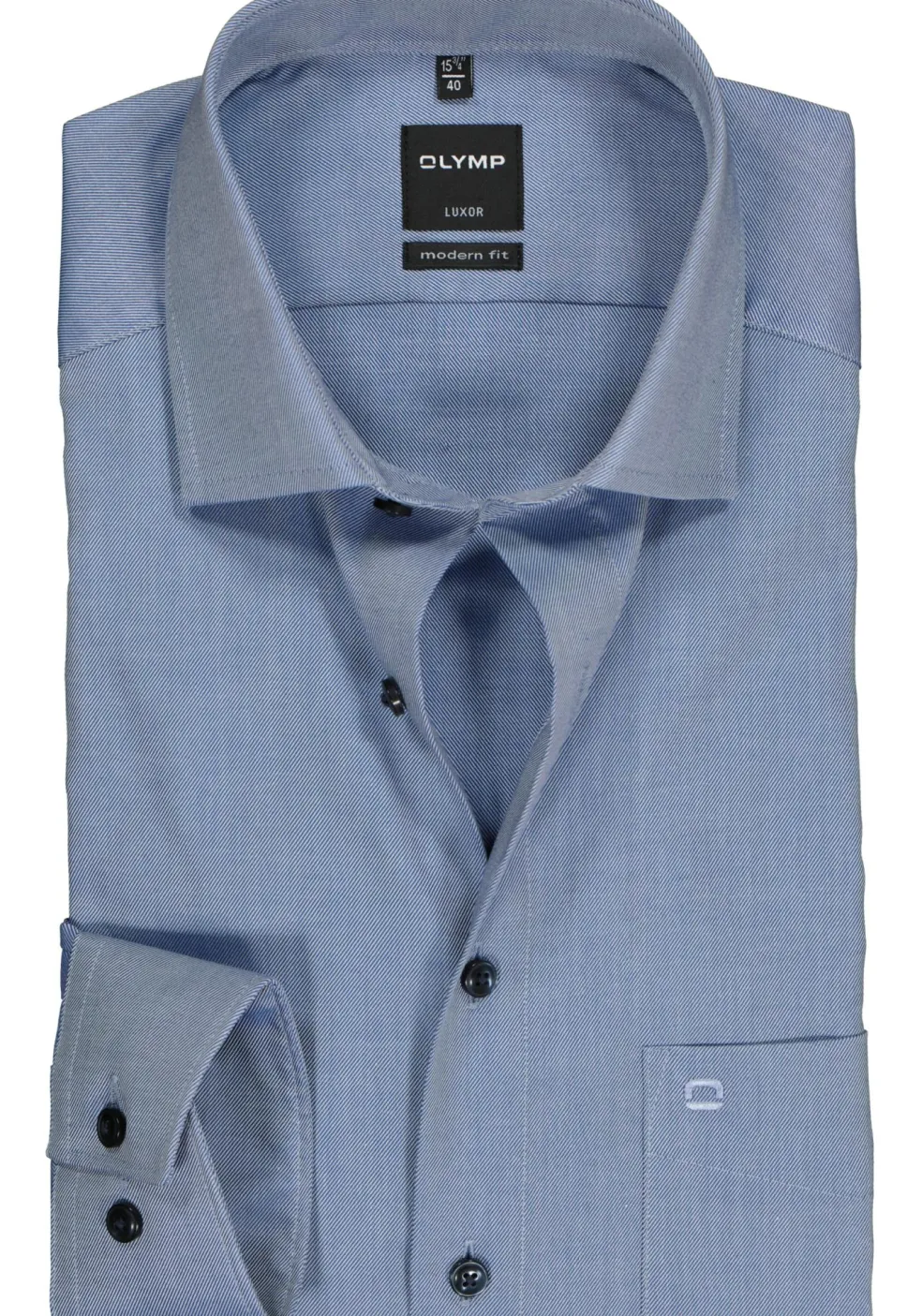 OLYMP Luxor modern fit overhemd, marine blauw twill