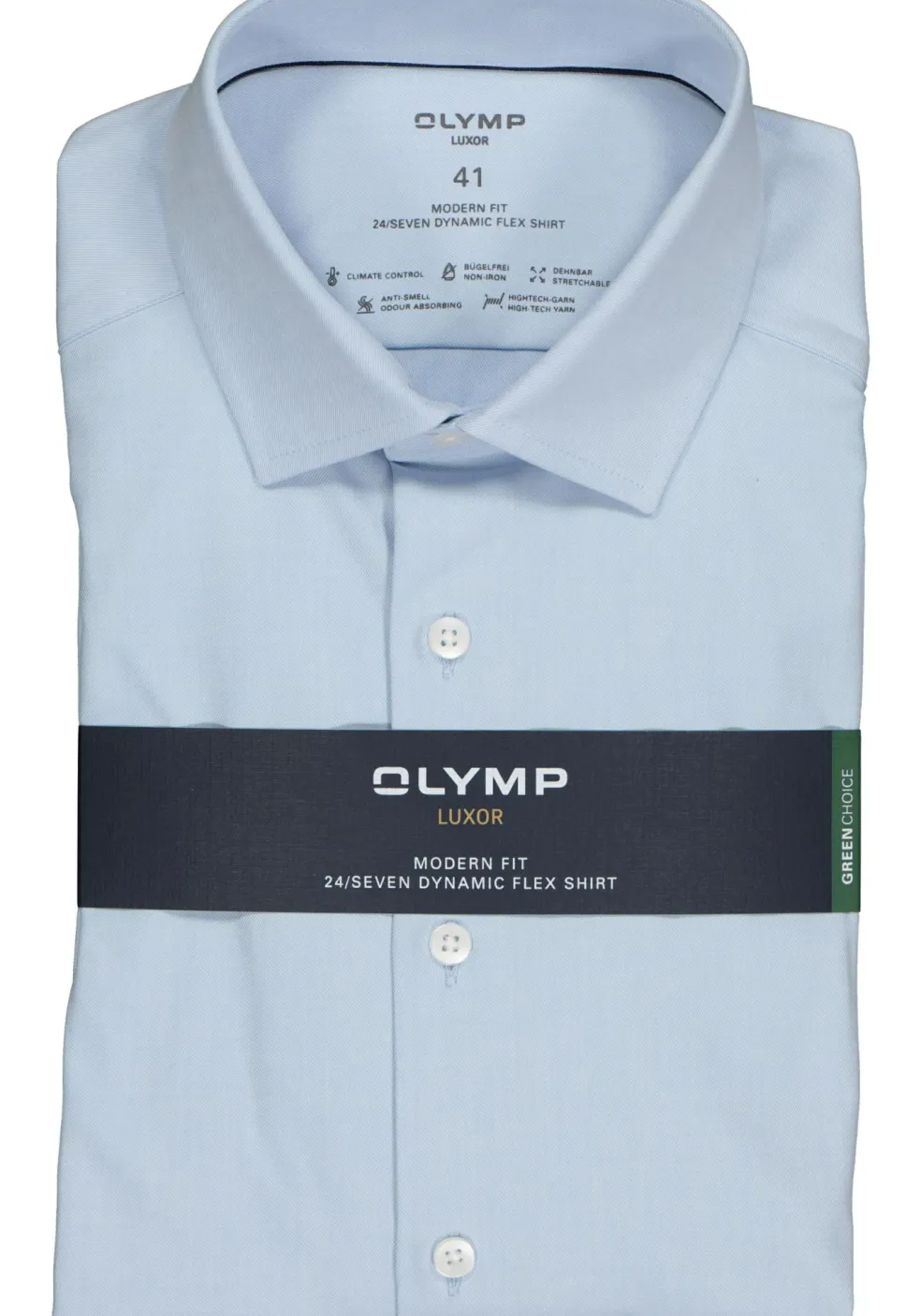OLYMP Luxor modern fit overhemd 24/7, lichtblauw