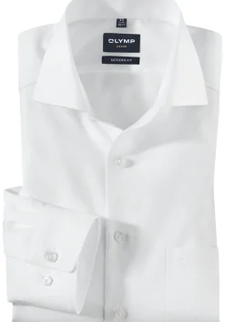 OLYMP Luxor modern fit overhemd, popeline, wit