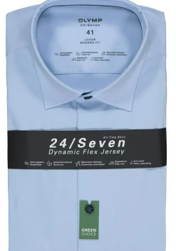 OLYMP Luxor 24/Seven modern fit overhemd, lichtblauw tricot