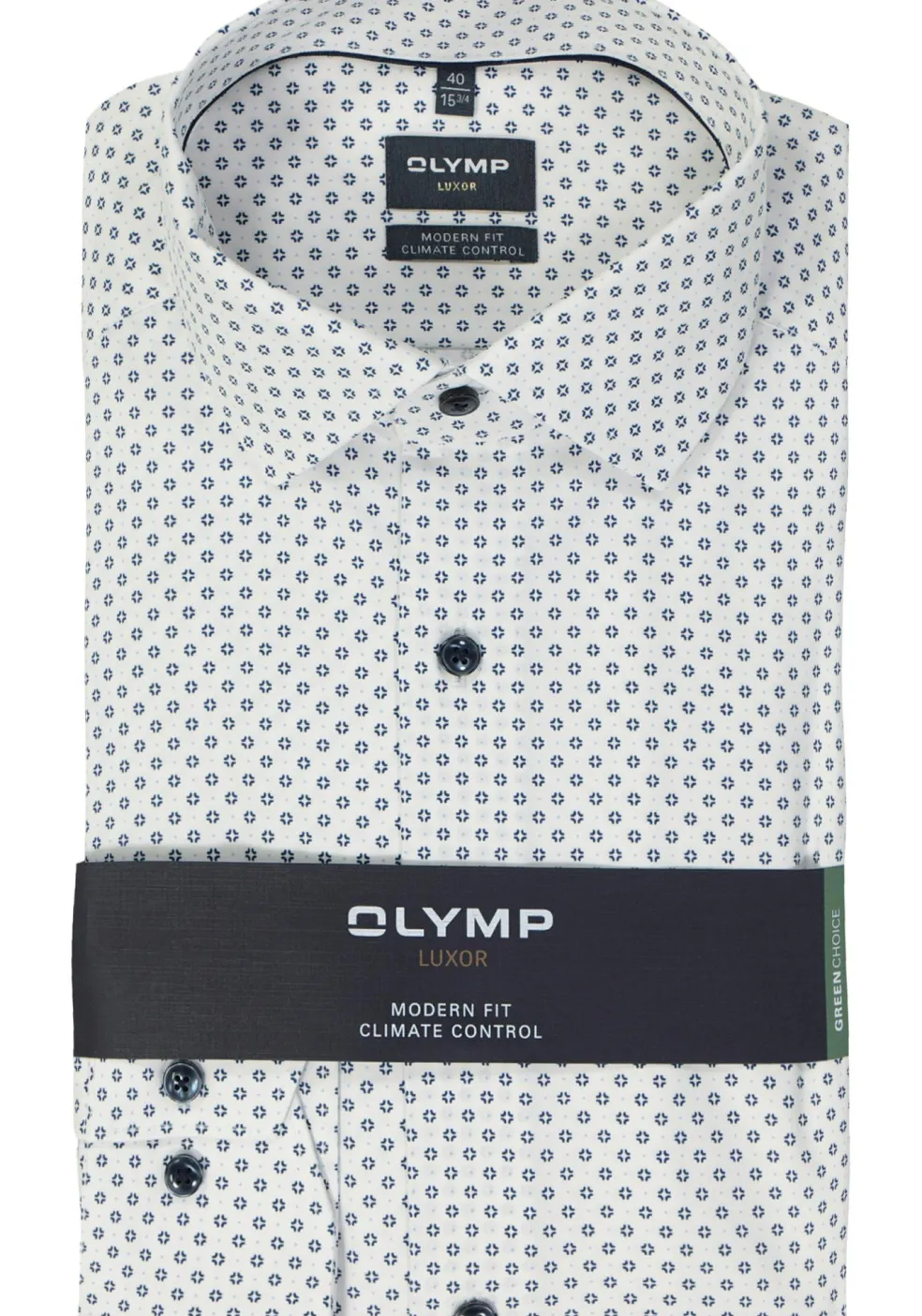 OLYMP 24/7 modern fit overhemd, dobby, wit dessin