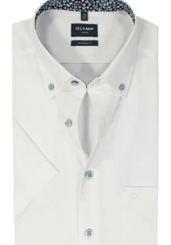 OLYMP modern fit overhemd, korte mouw, popeline, wit