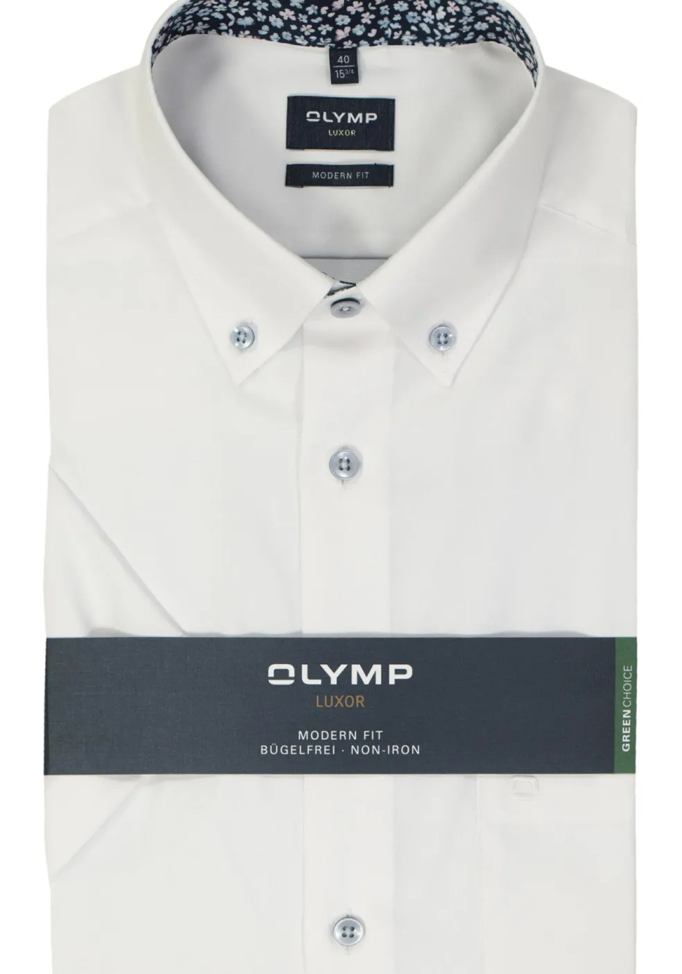 OLYMP modern fit overhemd, korte mouw, popeline, wit