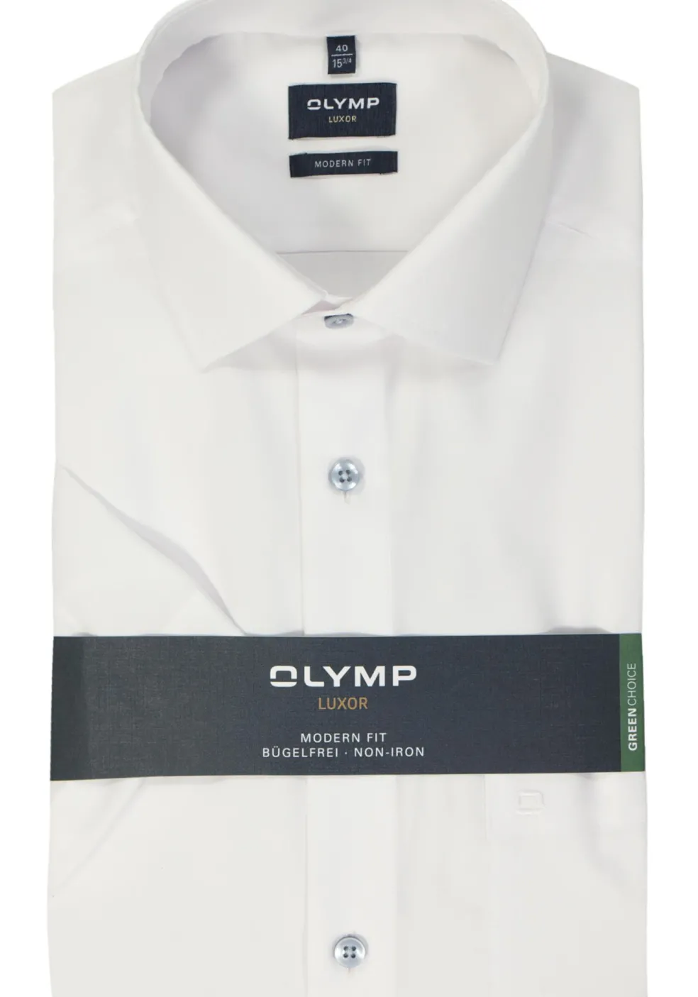 OLYMP modern fit overhemd, korte mouw, structuur, wit