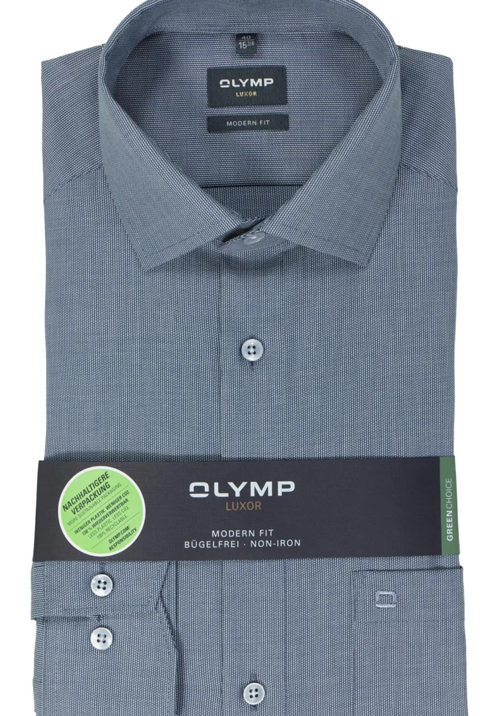OLYMP modern fit overhemd, structuur, marine blauw
