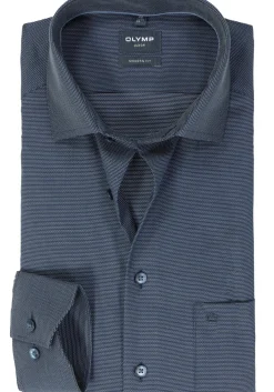OLYMP modern fit overhemd, structuur, marine blauw