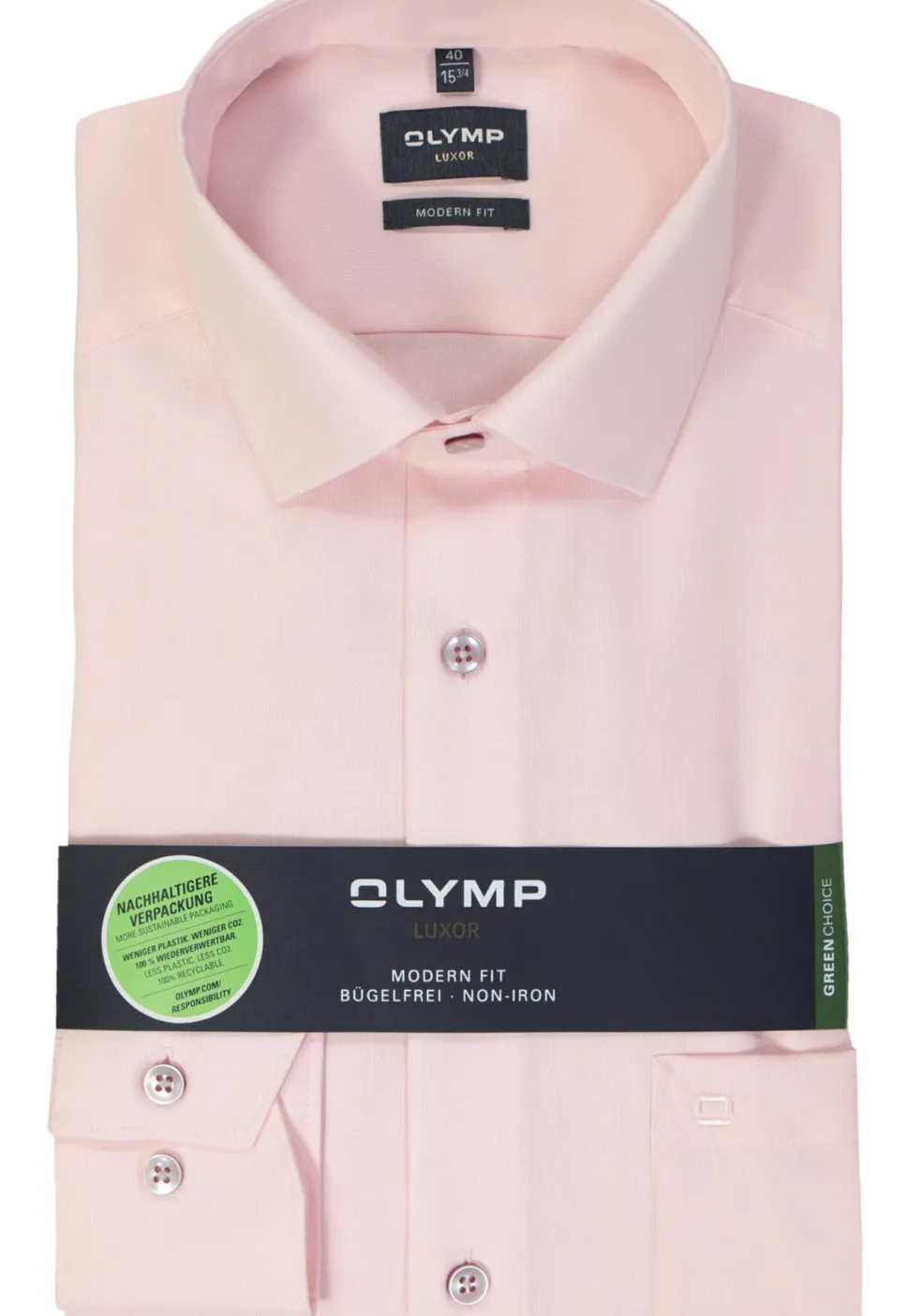 OLYMP modern fit overhemd, structuur, roze
