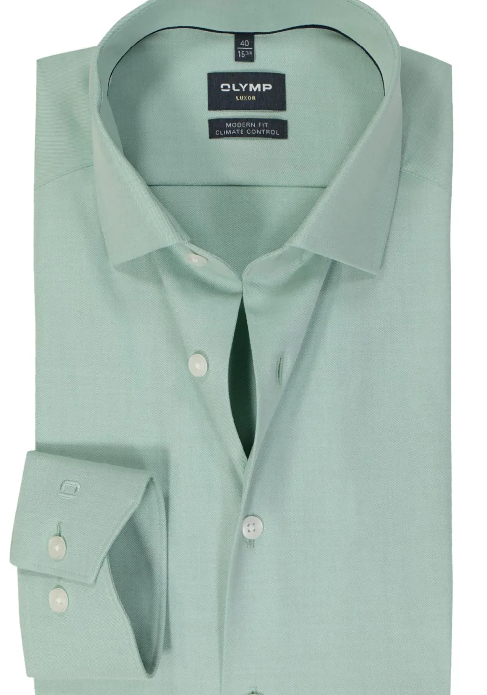 OLYMP 24/7 modern fit overhemd, twill, lichtgroen