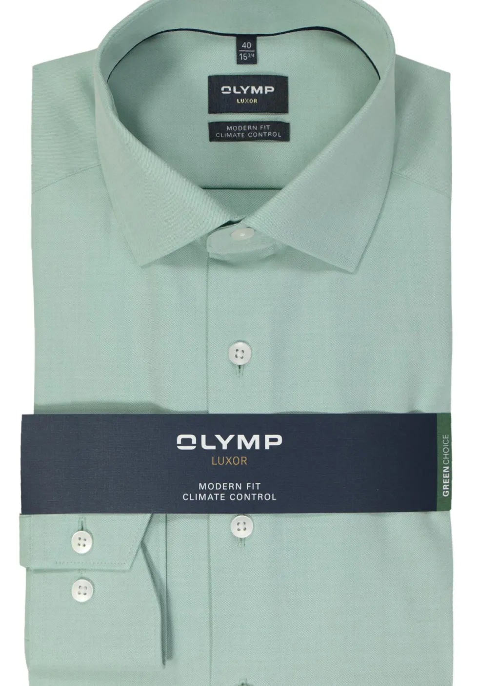 OLYMP 24/7 modern fit overhemd, twill, lichtgroen