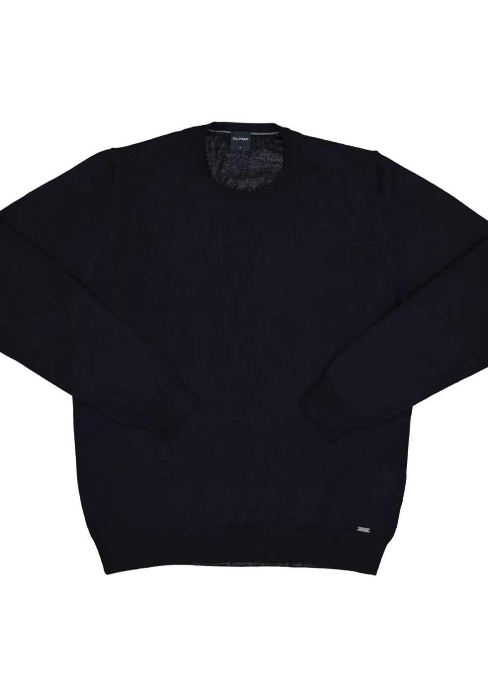 OLYMP modern fit trui wol, O-hals, marine blauw