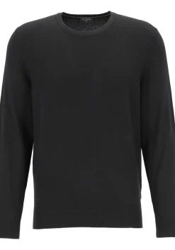 OLYMP modern fit trui wol, O-hals, zwart