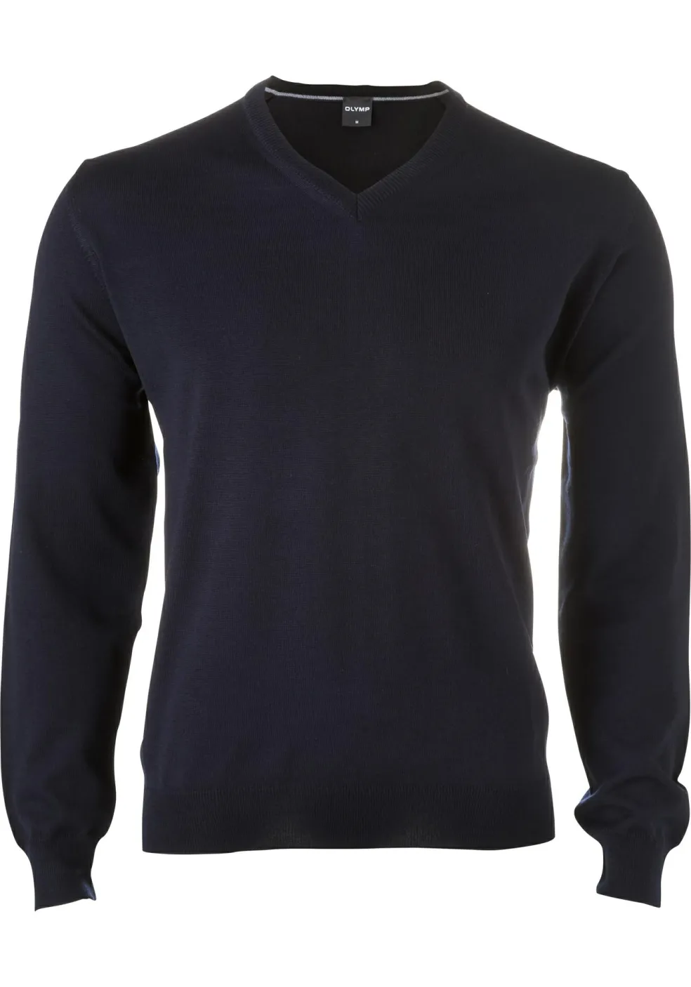 OLYMP modern fit trui wol, V-hals, marine blauw