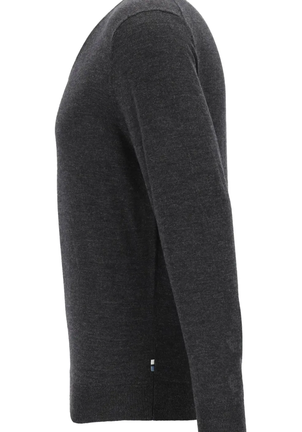 OLYMP modern fit trui wol, V-hals, antraciet grijs