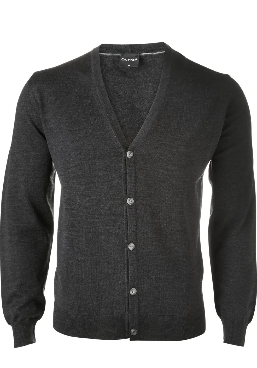 OLYMP modern fit vest wol, antraciet grijs