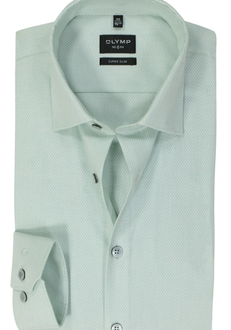 OLYMP No. 6 Six super slim fit overhemd, structuur, groen