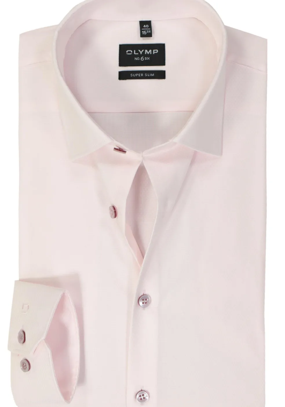 OLYMP No. 6 Six super slim fit overhemd, structuur, roze