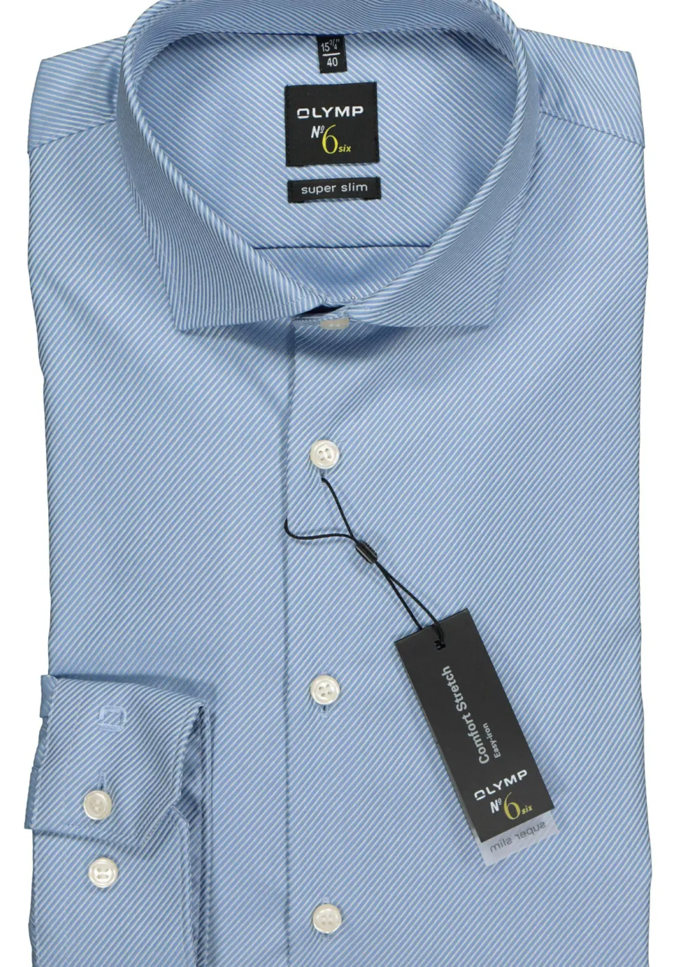 OLYMP No. Six super slim fit overhemd, lichtblauw diamant twill