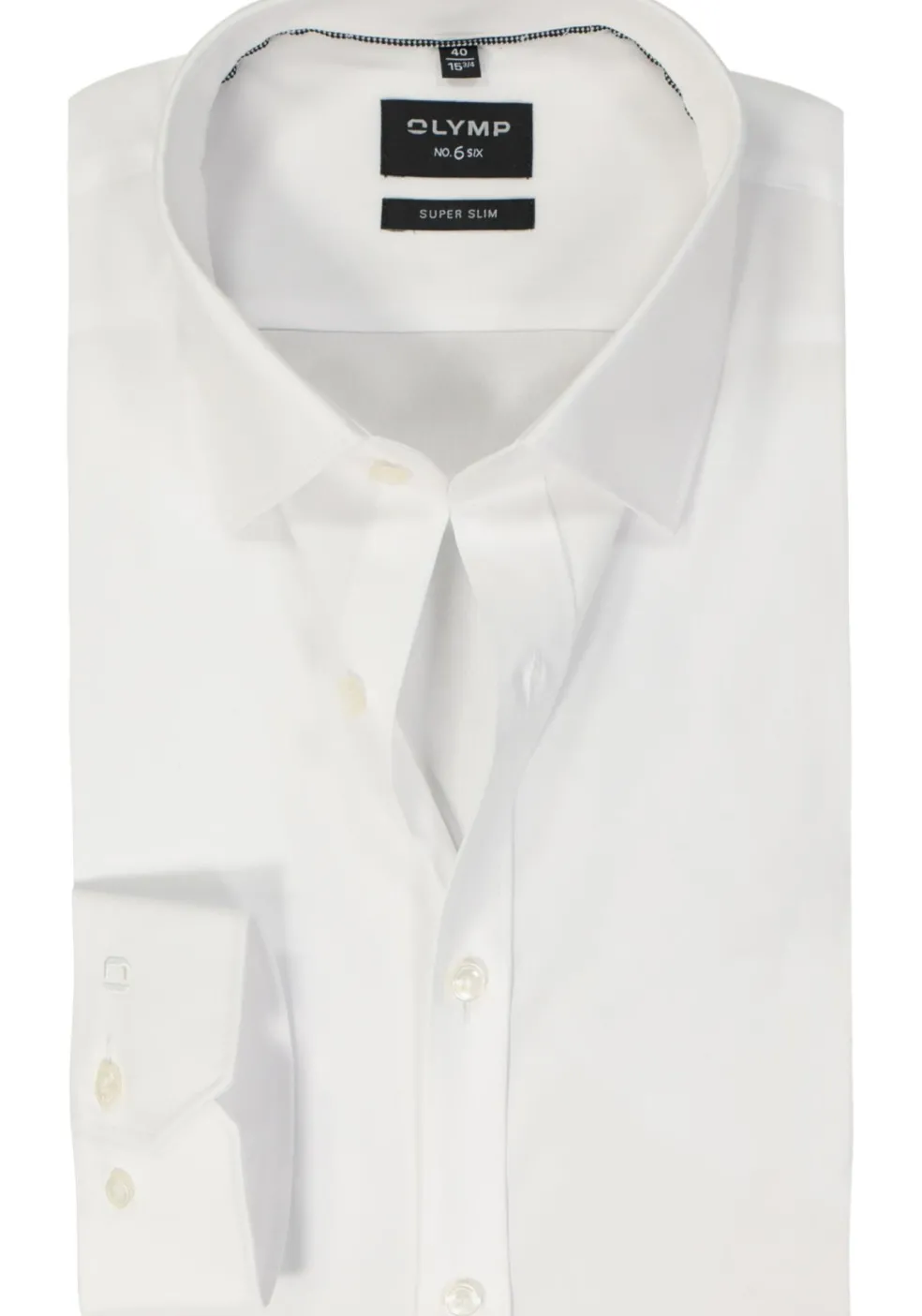 OLYMP No. Six super slim fit overhemd, mouwlengte 7, wit