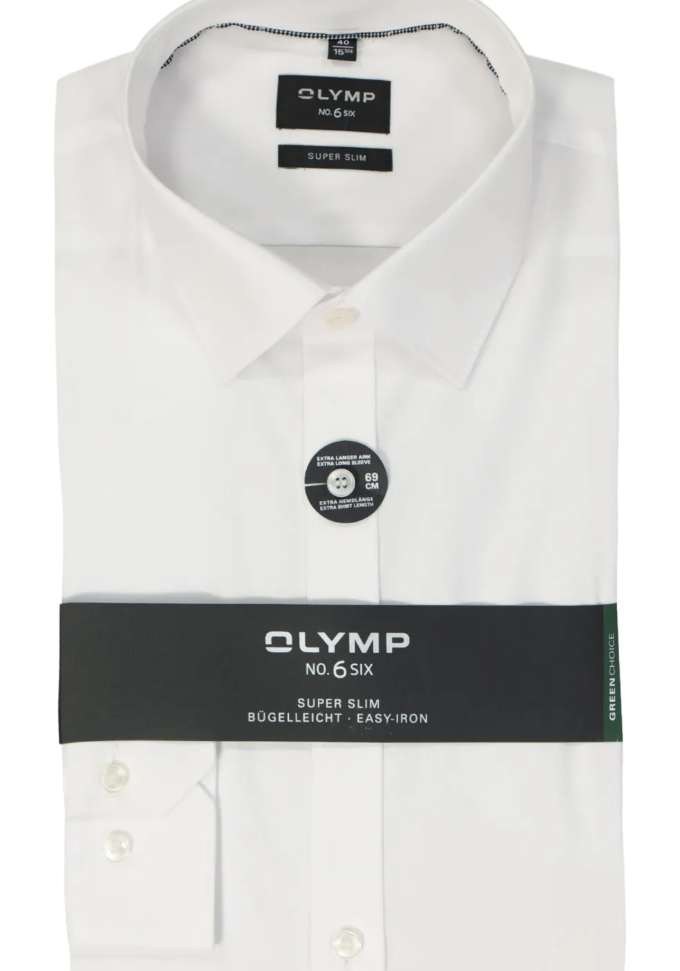 OLYMP No. Six super slim fit overhemd, mouwlengte 7, wit