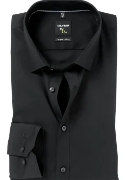 OLYMP No. Six super slim fit overhemd, zwart (met extra tailleringsnaden)