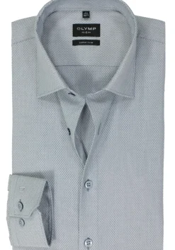 OLYMP No. 6 Six super slim fit overhemd, structuur, blauw