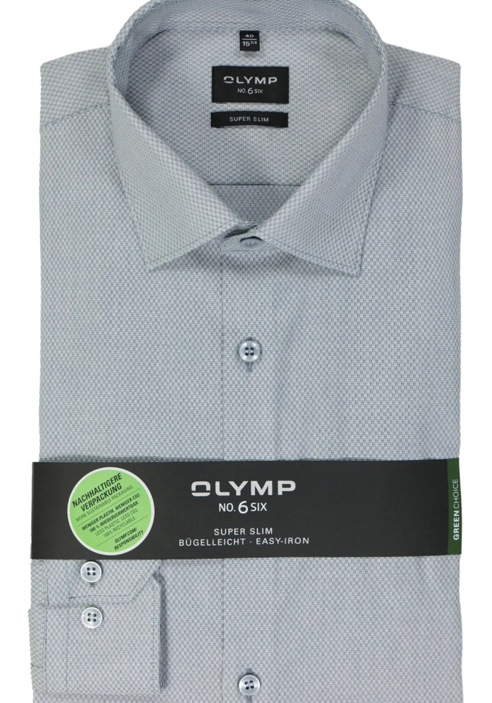 OLYMP No. 6 Six super slim fit overhemd, structuur, blauw