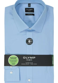 OLYMP No. Six super slim fit overhemd, mouwlengte 7, lichtblauw