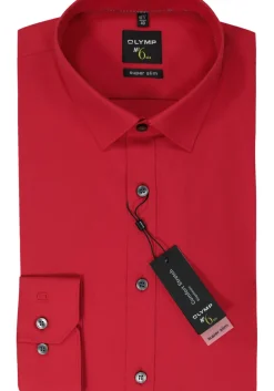 OLYMP No. Six super slim fit overhemd, rood