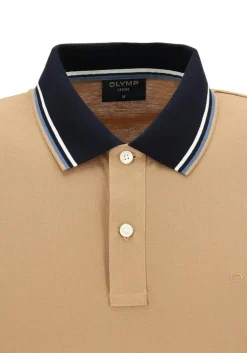 OLYMP Polo Casual, modern fit polo, caramel