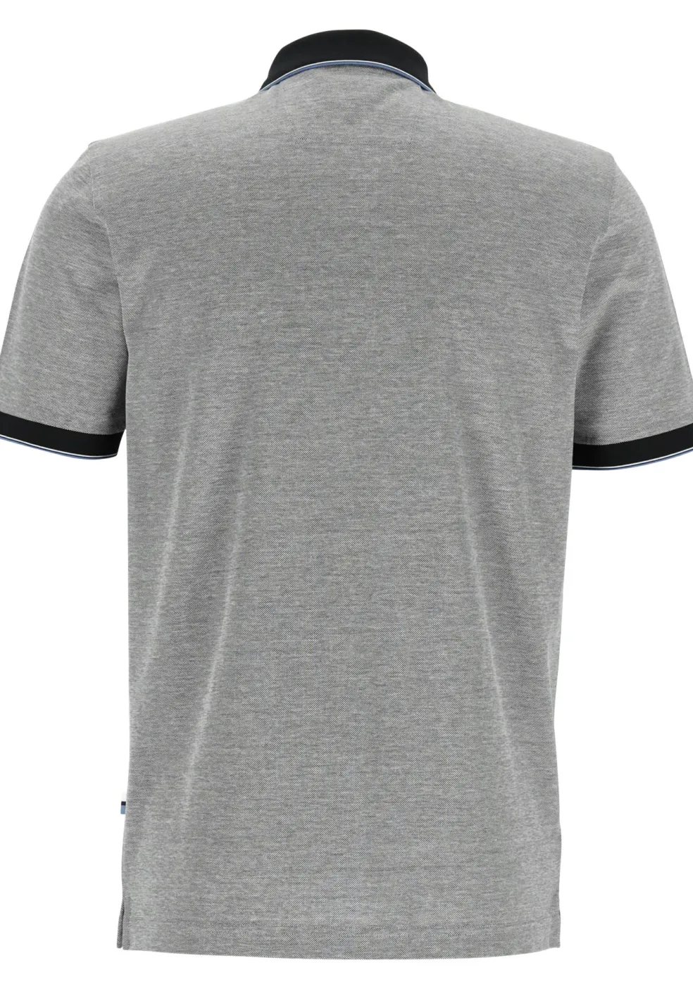 OLYMP Polo Casual, modern fit polo, zwart met wit melange