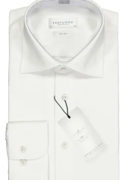 Profuomo regular fit overhemd, fine twill, wit