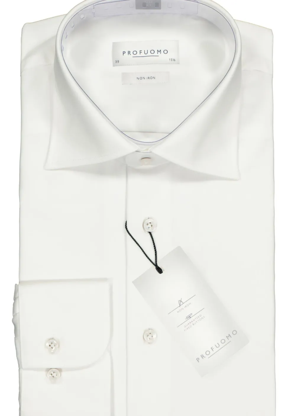Profuomo regular fit overhemd, fine twill, wit