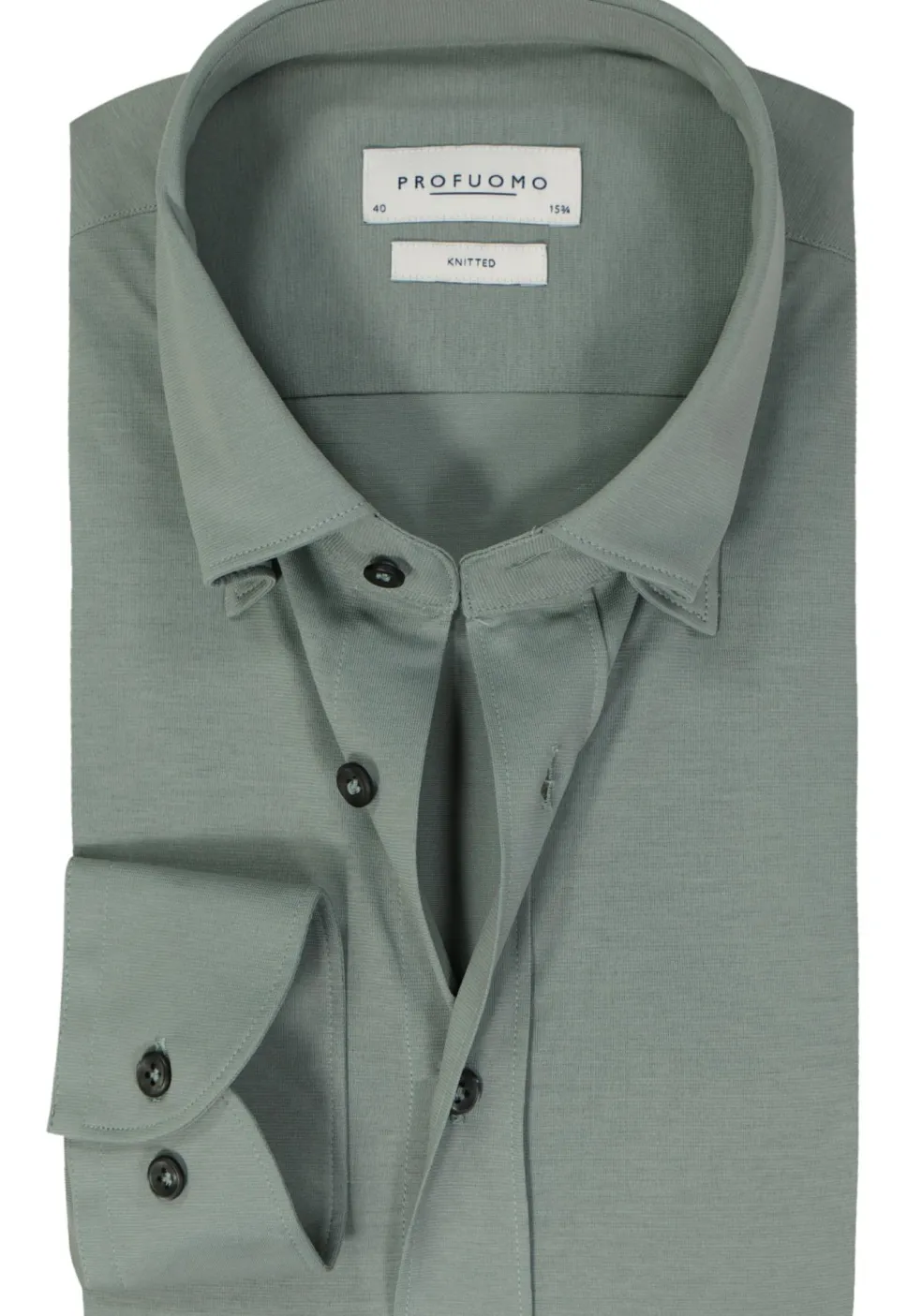 Profuomo slim fit heren overhemd, jersey, groen