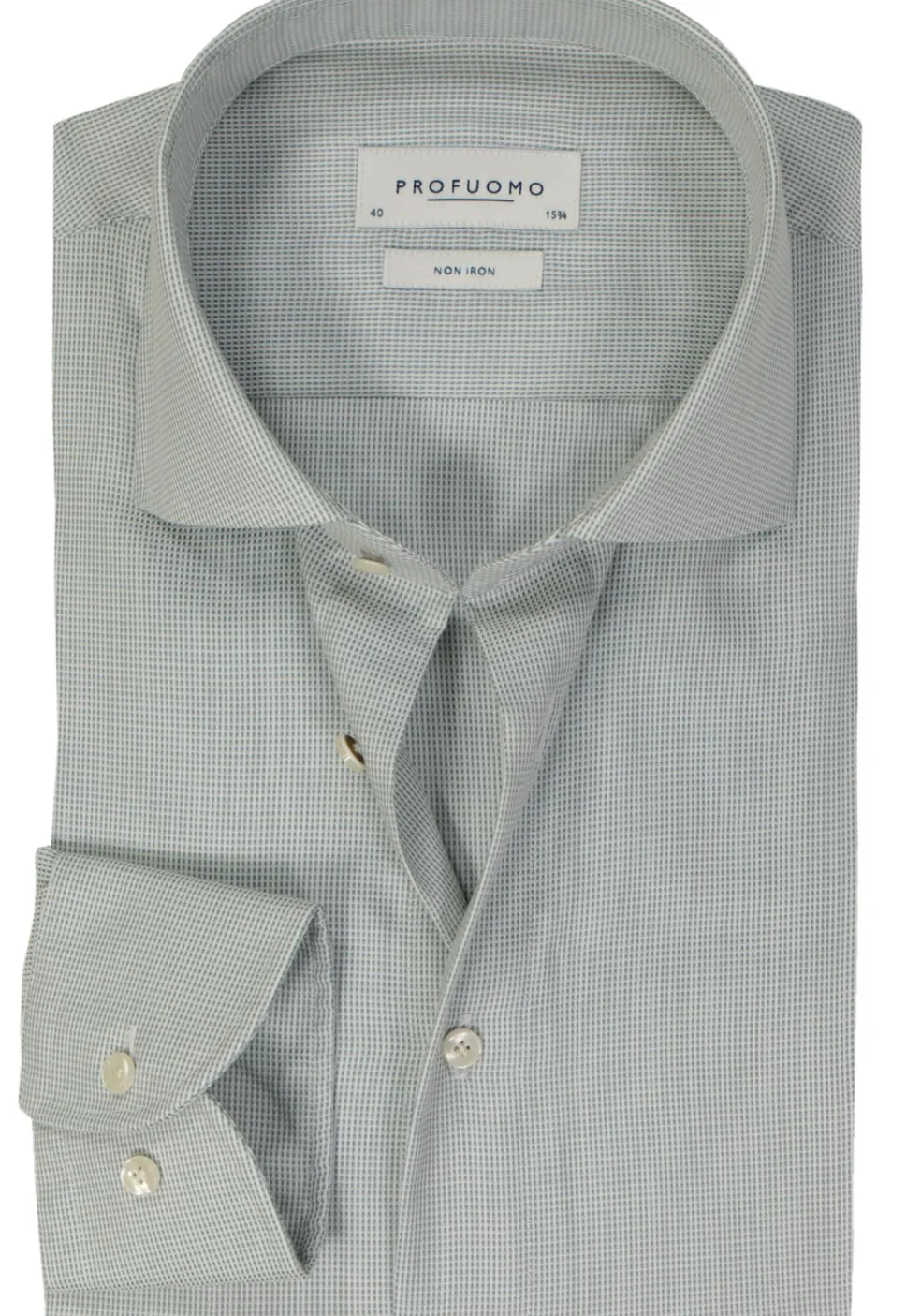 Profuomo slim fit heren overhemd, dobby, groen