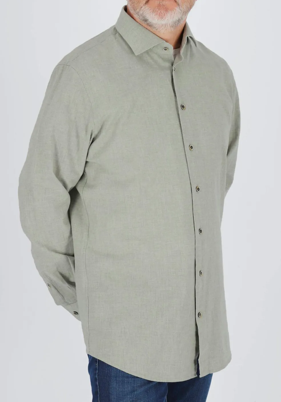 Profuomo slim fit heren overhemd, Oxford, groen