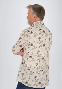 Profuomo slim fit heren overhemd, popeline, beige