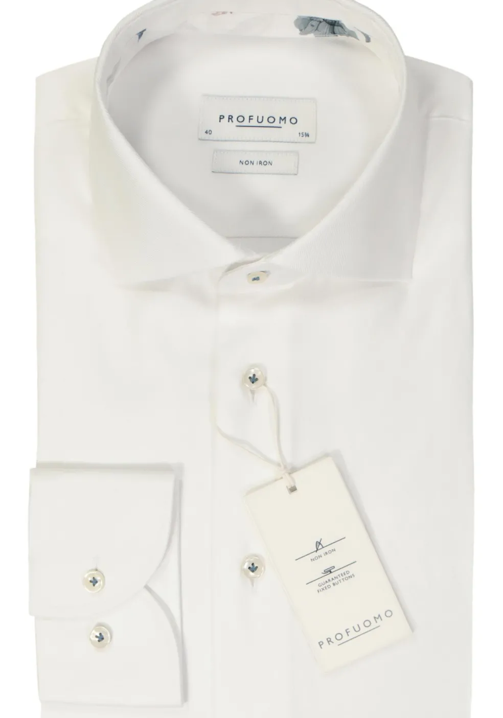 Profuomo slim fit heren overhemd, twill, wit