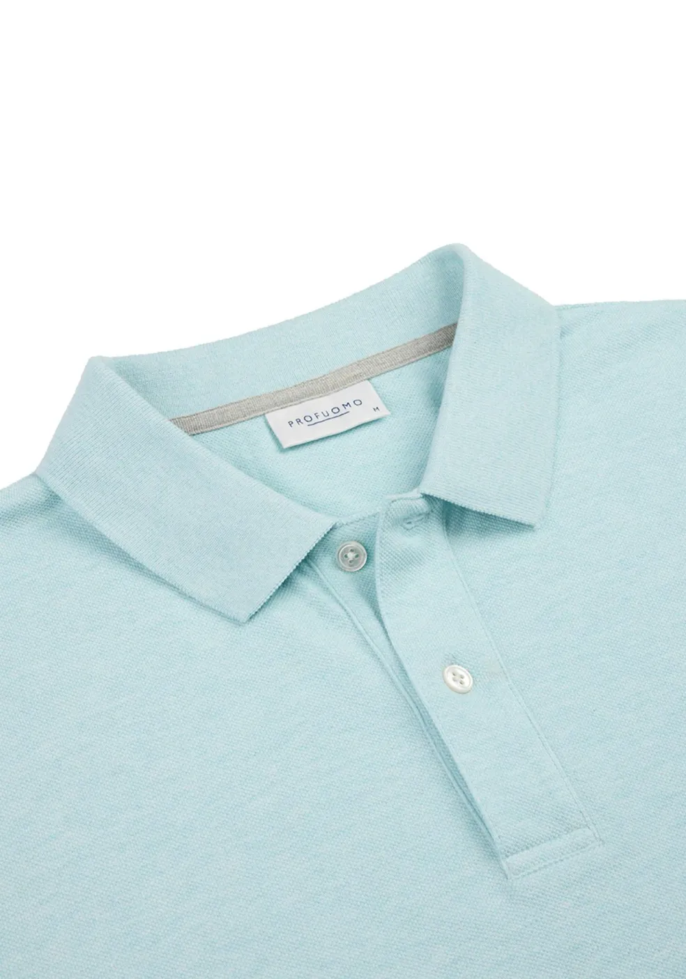 Profuomo slim fit heren polo, aqua groen-blauw