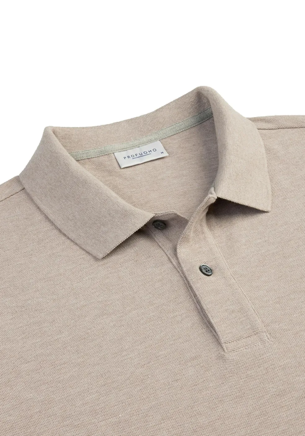Profuomo slim fit heren polo, beige