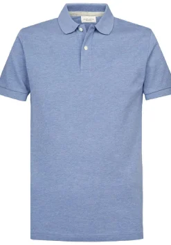 Profuomo slim fit heren polo, blauw
